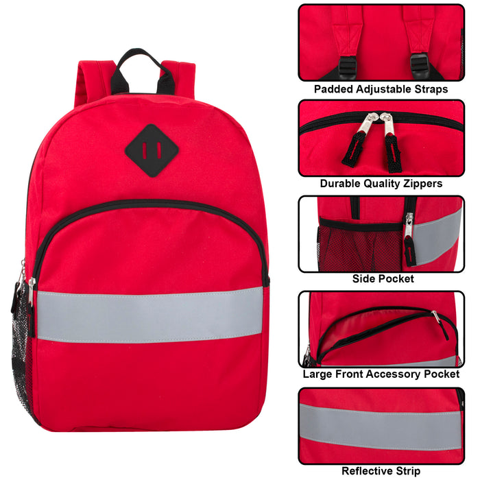 Wholesale 43cm Safety Reflective Backpack 20L Capacity - 9 Color Assortment
