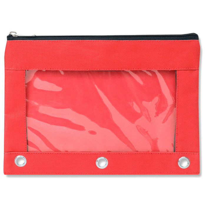 Wholesale 3 Ring Binder Pencil Case with Window - 8 Colours